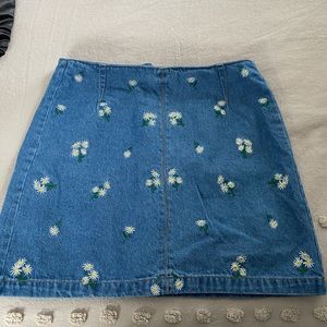 Floral Jean Skirt